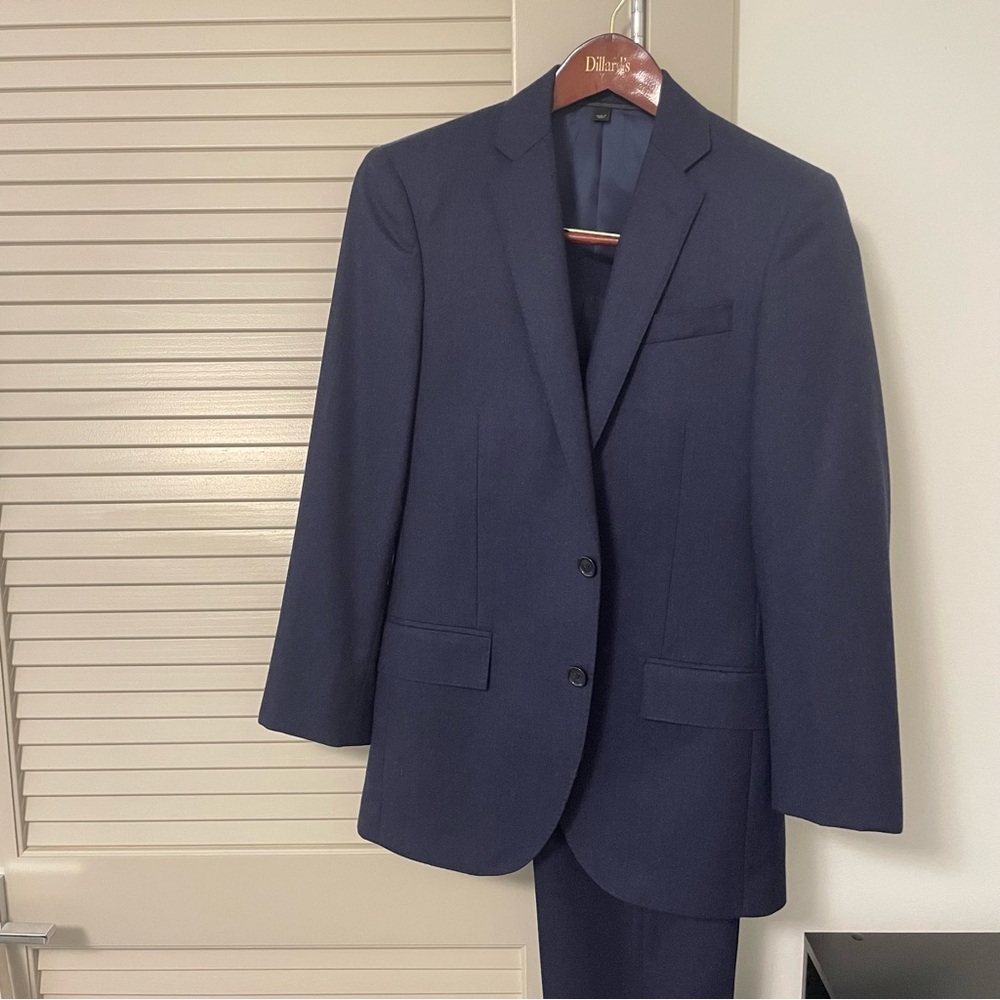 J.Crew Ludlow Italian Wool Flannel Navy Suit (34s and 29 x 27 pant)